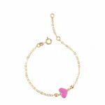 Children's enameled plate element bracelet in 18K Gold