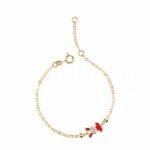 Children's enameled plate element bracelet in 18K Gold