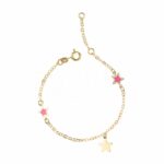 Children's enameled plate element bracelet in 18K Gold