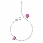 Bracelet with Ladybug + Child's Butterfly in 18K Gold