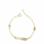 Bracelet with plaque and Child's Heart in 18K Gold