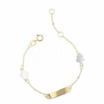 Bracelet with plaque and Child's Daisy in 18K Gold