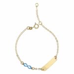 Children's Enameled Infinity and Plaque Bracelet in 18K Gold