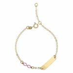 Children's Enameled Infinity and Plaque Bracelet in 18K Gold