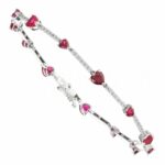 Tennis with Hearts in 18K Gold