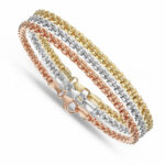 Triptych Women's Fope Knitted Bracelets in 18K Gold