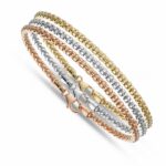 Triptych Fope Knitted Bracelets for Women in 18K Gold