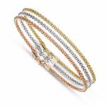 Triptych Women's Fope Knitted Bracelets in 18K Gold