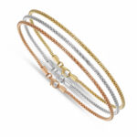 Triptych Women's Fope Knitted Bracelets in 18K Gold