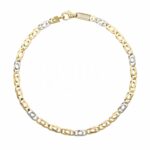 Men's Full Flat Chain Bracelet - Partridge Eye in 18K Gold