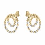 Lobe Earrings - Women's Double Hoop Earrings in 18K Gold