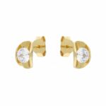 Women's Earrings with Central Cubic Zirconia in 18K Gold