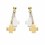 Women's Earrings with 2 Dangling Elements in 18K Gold