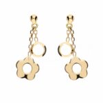 Women's Earrings with 2 Dangling Elements in 18K Gold