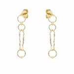 Women's 18K Gold "Diamond Loop Collection" Pendant Earrings