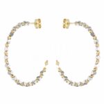 Half circles with alternating spheres and cubes from Women's 18K Gold