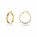Women's 18K Gold Decorated Half-Barrel Hoops