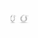 Women's Smooth Reed Hoop Earrings in 18K Gold