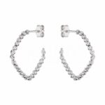 Square Earrings with Spheres and Cubes for Women in 18K Gold