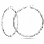 Women's Fancy Round Hoops in 18K Gold
