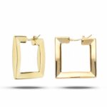 Electroformed Square Earrings for Women in 18K Gold