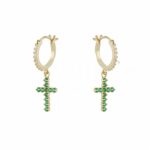 Women's 18K Gold hoop earrings with pendant element