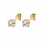 Women's 4-Claw Point Light Earrings in 18K Gold