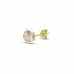 Men's Wrought Stamped Dot Light Earrings in 18K Gold