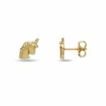 Child's Unicorn Earrings in 18K Gold