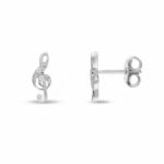 Child's Violin Key Earrings in 18K Gold