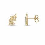 Child's Unicorn Earrings in 18K Gold