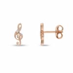 Child's Violin Key Earrings in 18K Gold