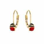 Child's Ladybug Earrings in 18K Gold