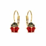 Child's Ladybug Earrings in 18K Gold
