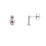 Women's 18K Gold Lobe Earrings with Elements