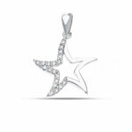 Women's Pierced Starfish Pendant in 18K Gold