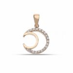 Women's Pierced Half Moon Pendant in 18K Gold