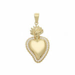 Sacred Heart Pendant in 18K Gold