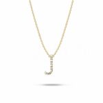 Letter pendant with loop chain in 18K Gold