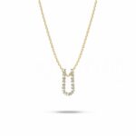 Letter pendant with loop chain in 18K Gold