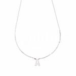 Rolò Diamond Necklace with Initial in 18K Gold