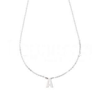 Rolò Diamond Necklace with Initial in 18K Gold