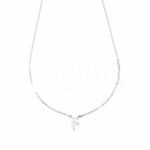 Rolò Diamond Necklace with Initial in 18K Gold