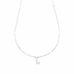 Rolò Diamond Necklace with Initial in 18K Gold