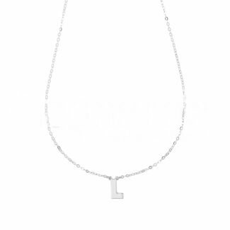 Rolò Diamond Necklace with Initial in 18K Gold