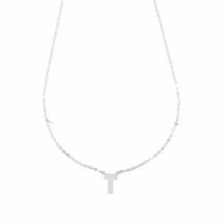 Rolò Diamond Necklace with Initial in 18K Gold