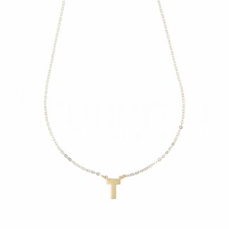 Rolò Diamond Necklace with Initial in 18K Gold