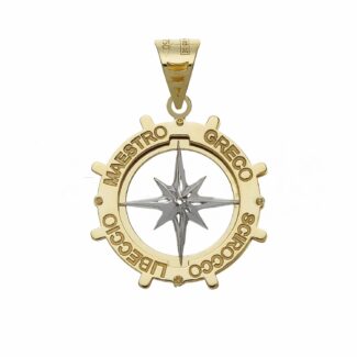 Men's Double Plate Pendant in 18K Gold