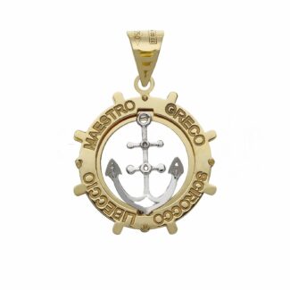 Men's Double Plate Pendant in 18K Gold