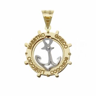 Men's Double Plate Pendant in 18K Gold